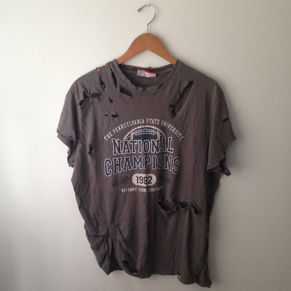 Distressed vintage college tee